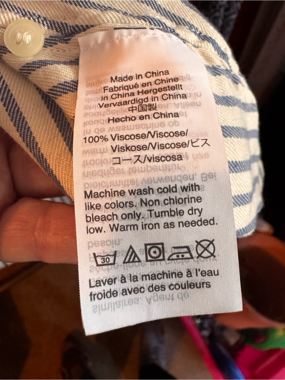 Madewell Coastal Blue and White Striped Shirt - Picture 3 of 3
